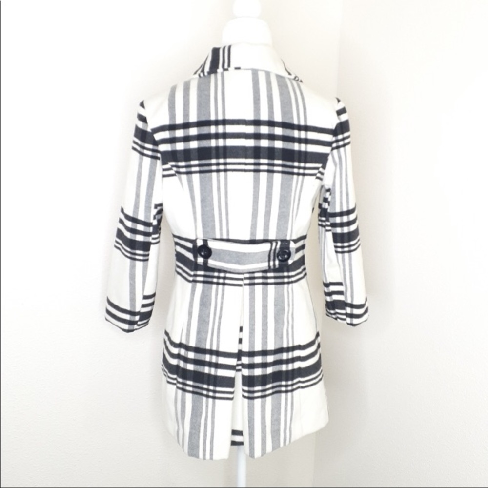 IZ Byer California White Black Gray Long Pea Coat